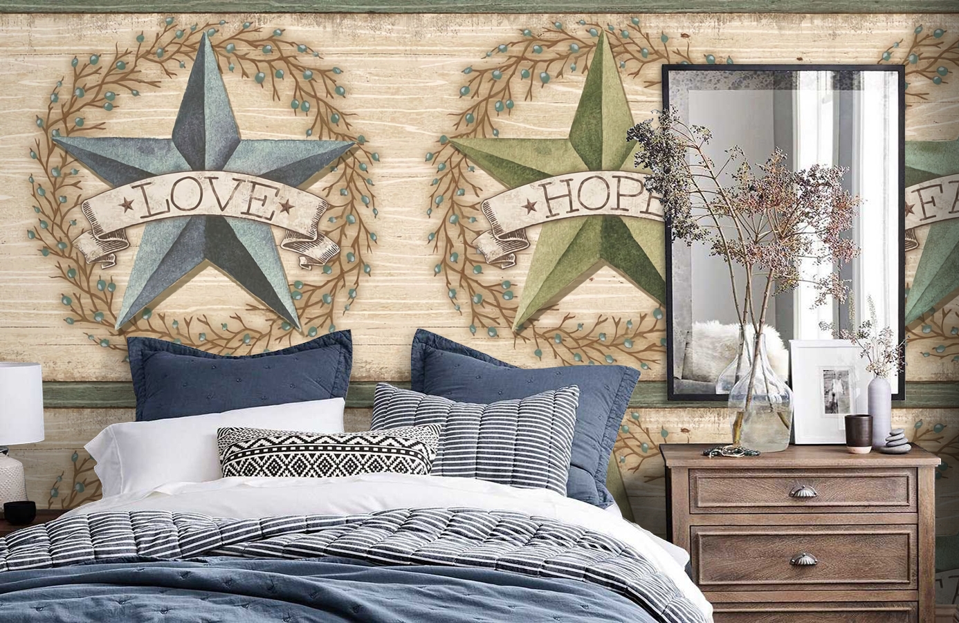 Обои CBB2252 фото в интерьере спальни