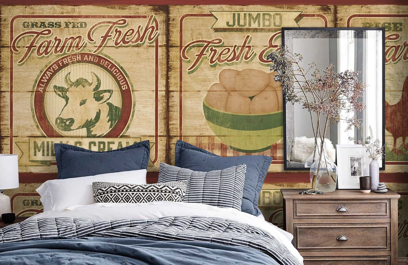 Обои CBB2262 фото в интерьере спальни