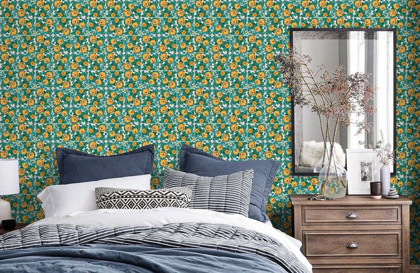 Обои 3000022 фото в интерьере спальни