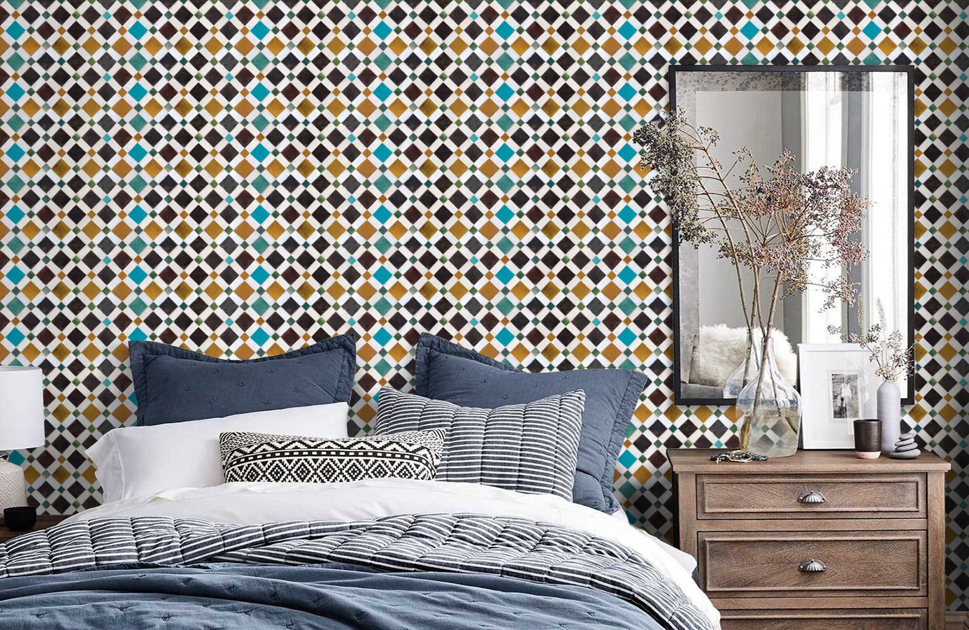 Обои 3000033 фото в интерьере спальни