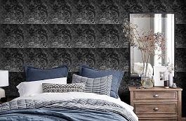 Обои 374 NOIR фото в интерьере спальни превью