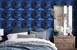 Обои 464 BLEU фото в интерьере спальни превью