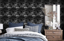 Обои 464 NOIR фото в интерьере спальни превью