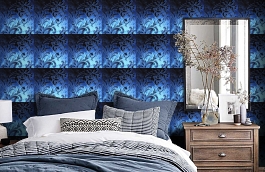 Обои 486 BLEU фото в интерьере спальни превью