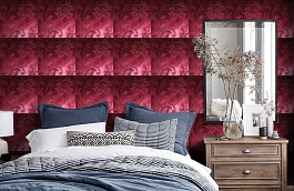 Обои 486 BORDEAUX фото в интерьере спальни превью