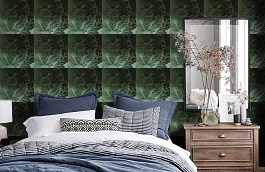 Обои 564 VERT фото в интерьере спальни превью