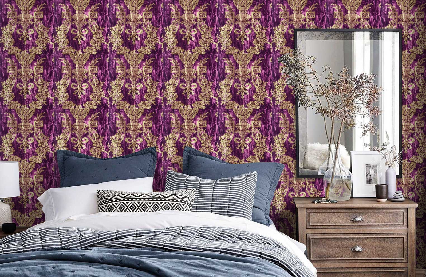 Обои GEORGES-SAND-P_-07 фото в интерьере спальни