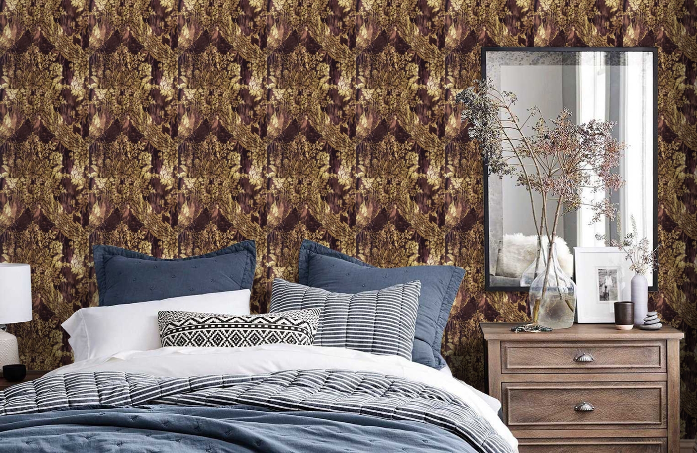Обои GEORGES-SAND-P_-11 фото в интерьере спальни