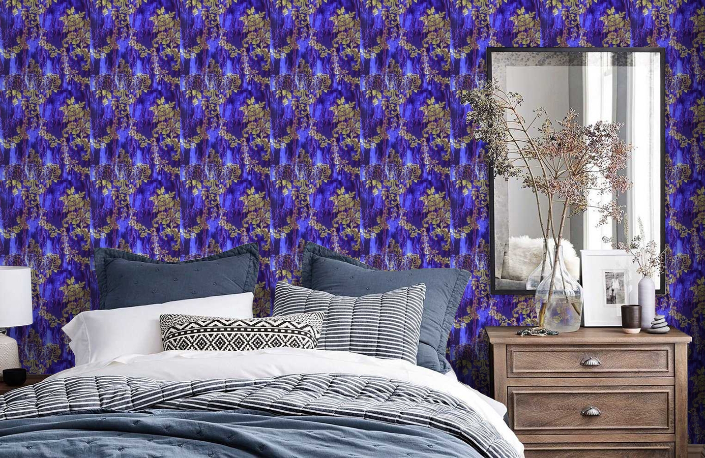 Обои GEORGES-SAND-P_-15 фото в интерьере спальни