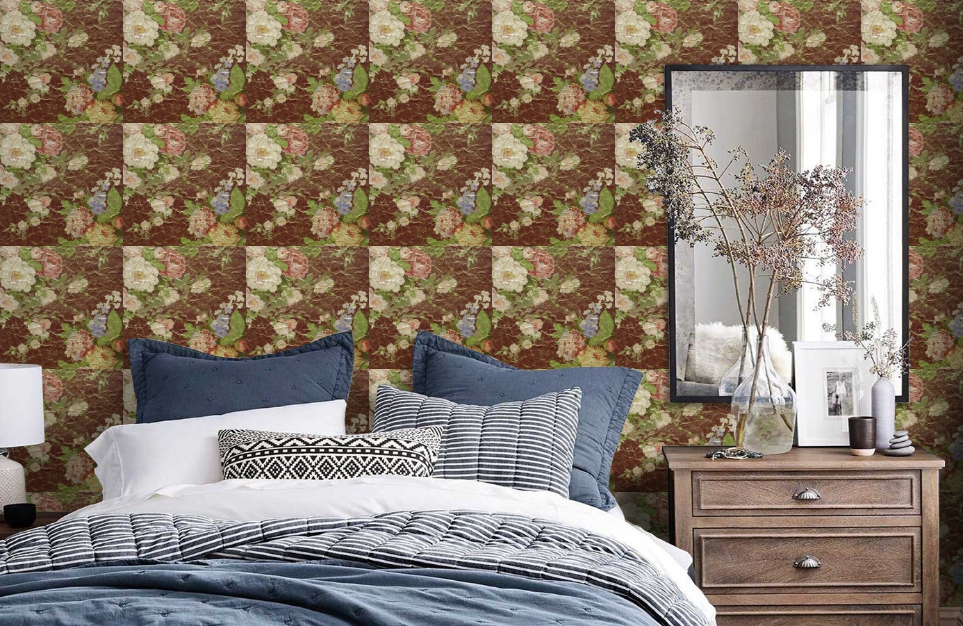 Обои ROSES_ANCIENNES_P__13 фото в интерьере спальни