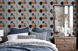 Обои DRO-05 фото в интерьере спальни превью