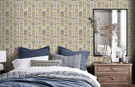 Обои JOB-04 фото в интерьере спальни превью