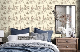 Обои 1601-100-03 фото в интерьере спальни превью