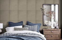 Обои Autograph Linen фото в интерьере спальни превью