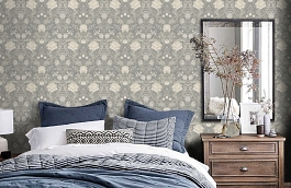 Обои KT20108 фото в интерьере спальни превью