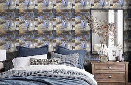 Обои Pinboard Multi фото в интерьере спальни превью