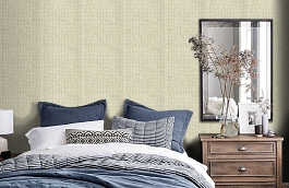 Обои Raffia Marl фото в интерьере спальни превью