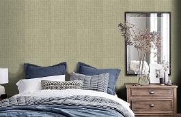 Обои Raffia Natural фото в интерьере спальни превью