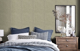 Обои Silk Ecru фото в интерьере спальни превью