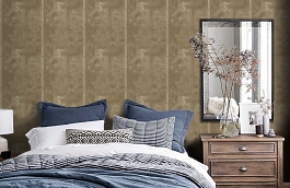 Обои Tapestry Brick фото в интерьере спальни превью