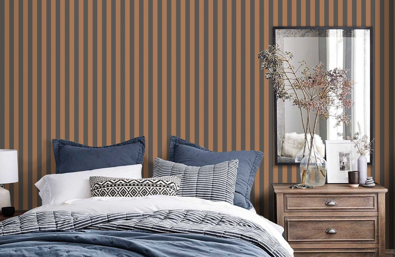 Обои 110/3017 фото в интерьере спальни