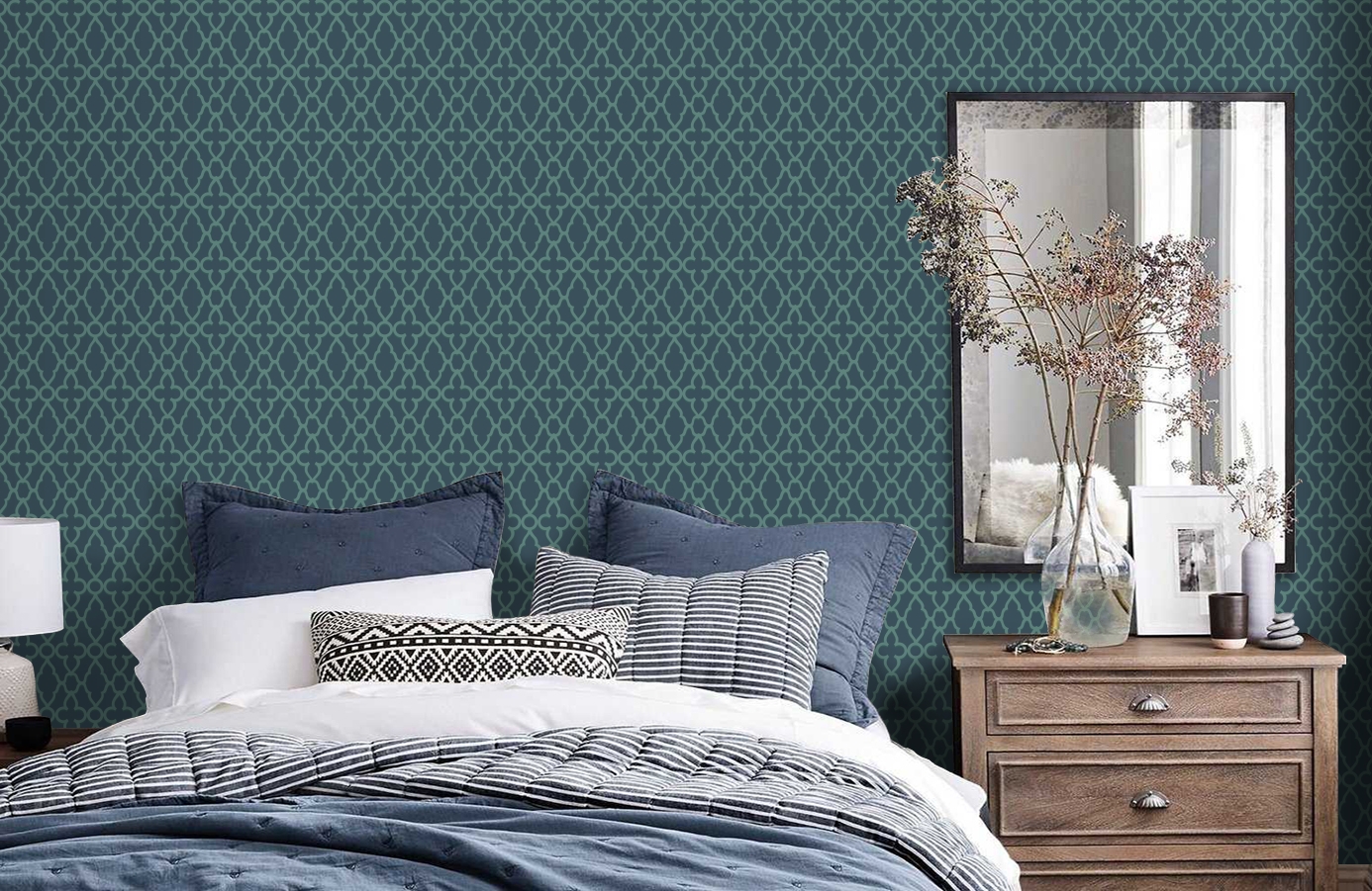 Обои 116-10037 фото в интерьере спальни