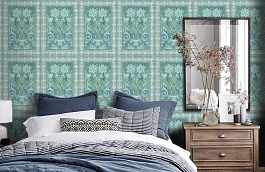 Обои 117-5014 фото в интерьере спальни превью