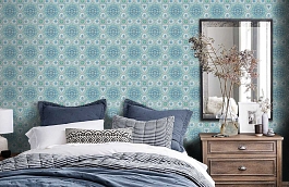 Обои 117-8024 фото в интерьере спальни превью