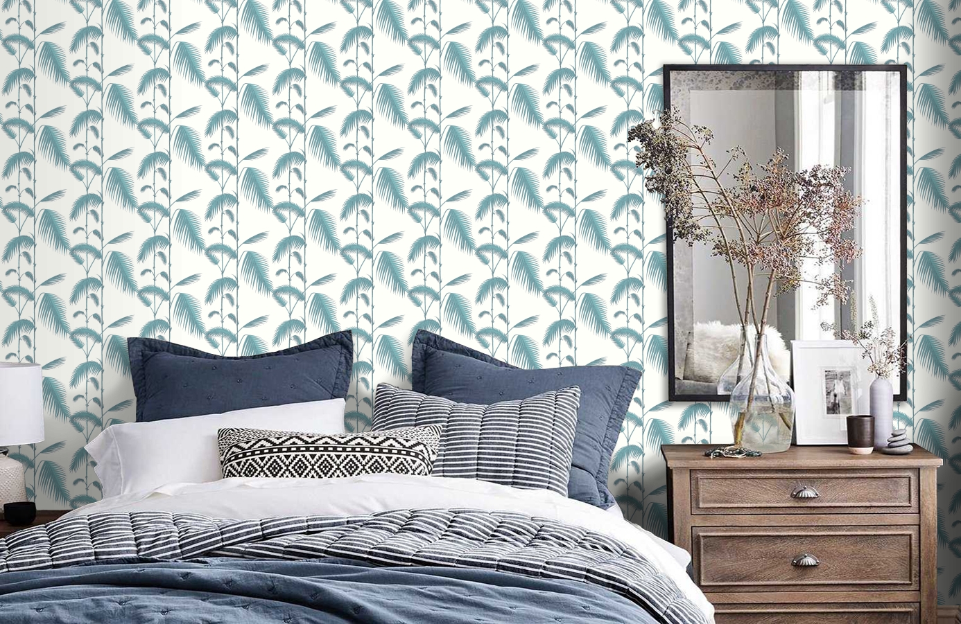 Обои 66-2012 фото в интерьере спальни