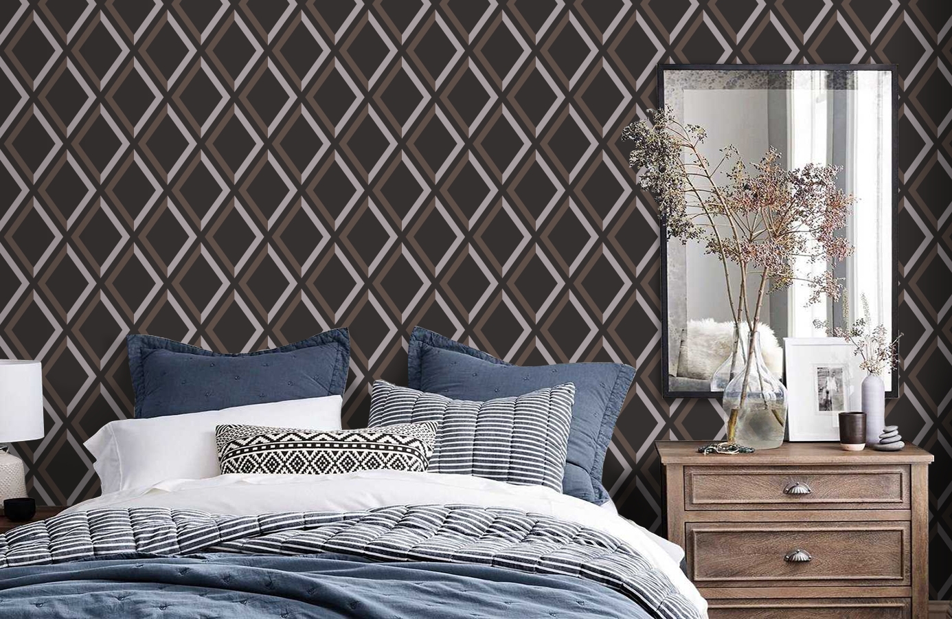 Обои 66/3019 фото в интерьере спальни