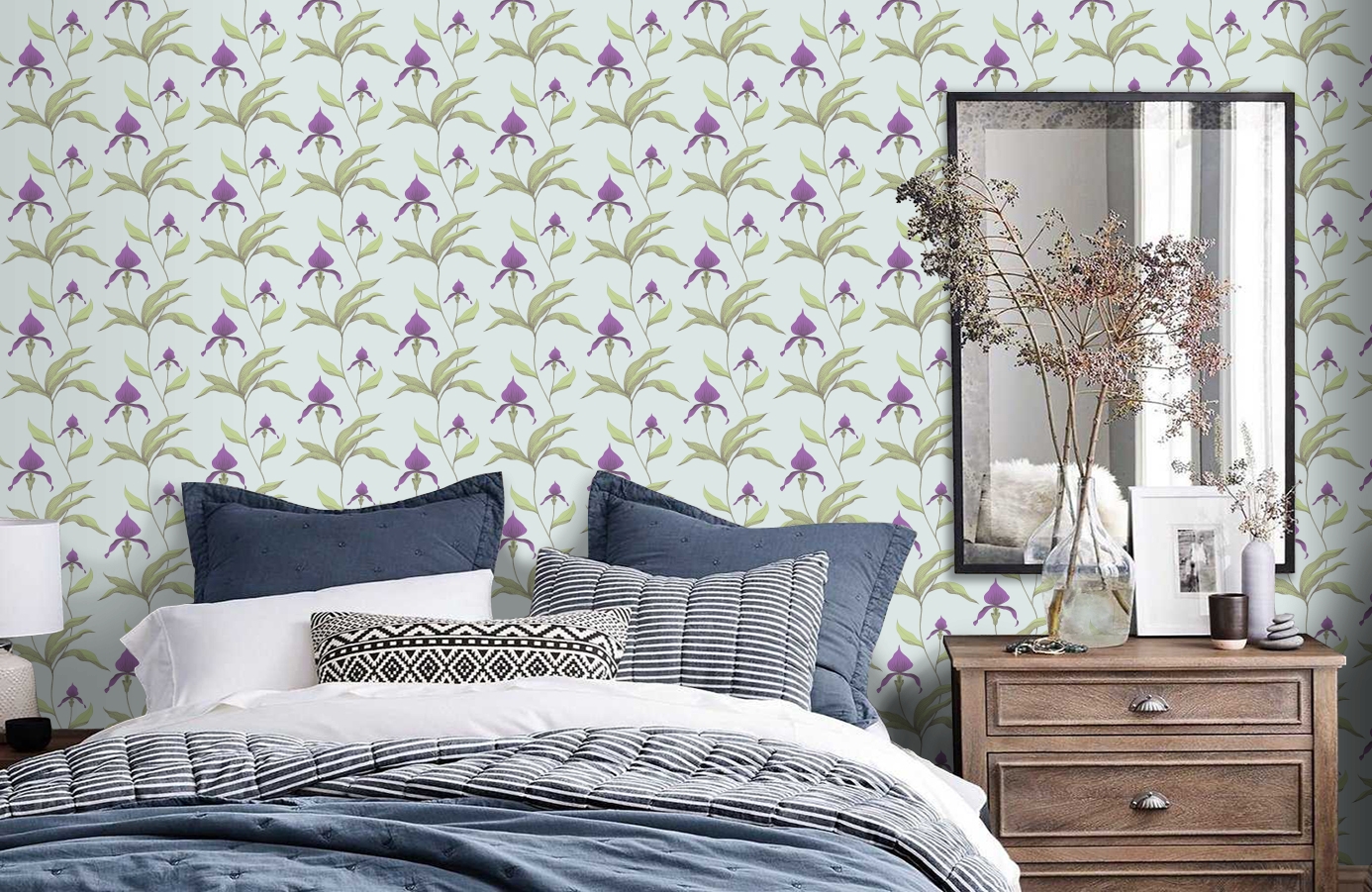 Обои 66/4027 фото в интерьере спальни