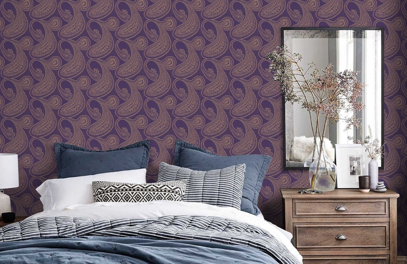 Обои 66/5040 фото в интерьере спальни