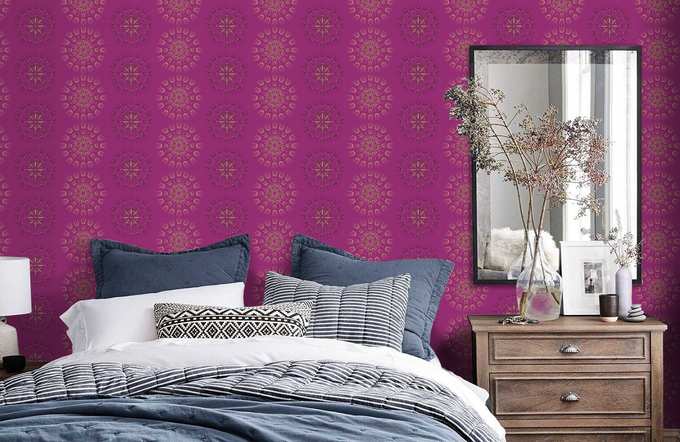 Обои 69/1103 фото в интерьере спальни