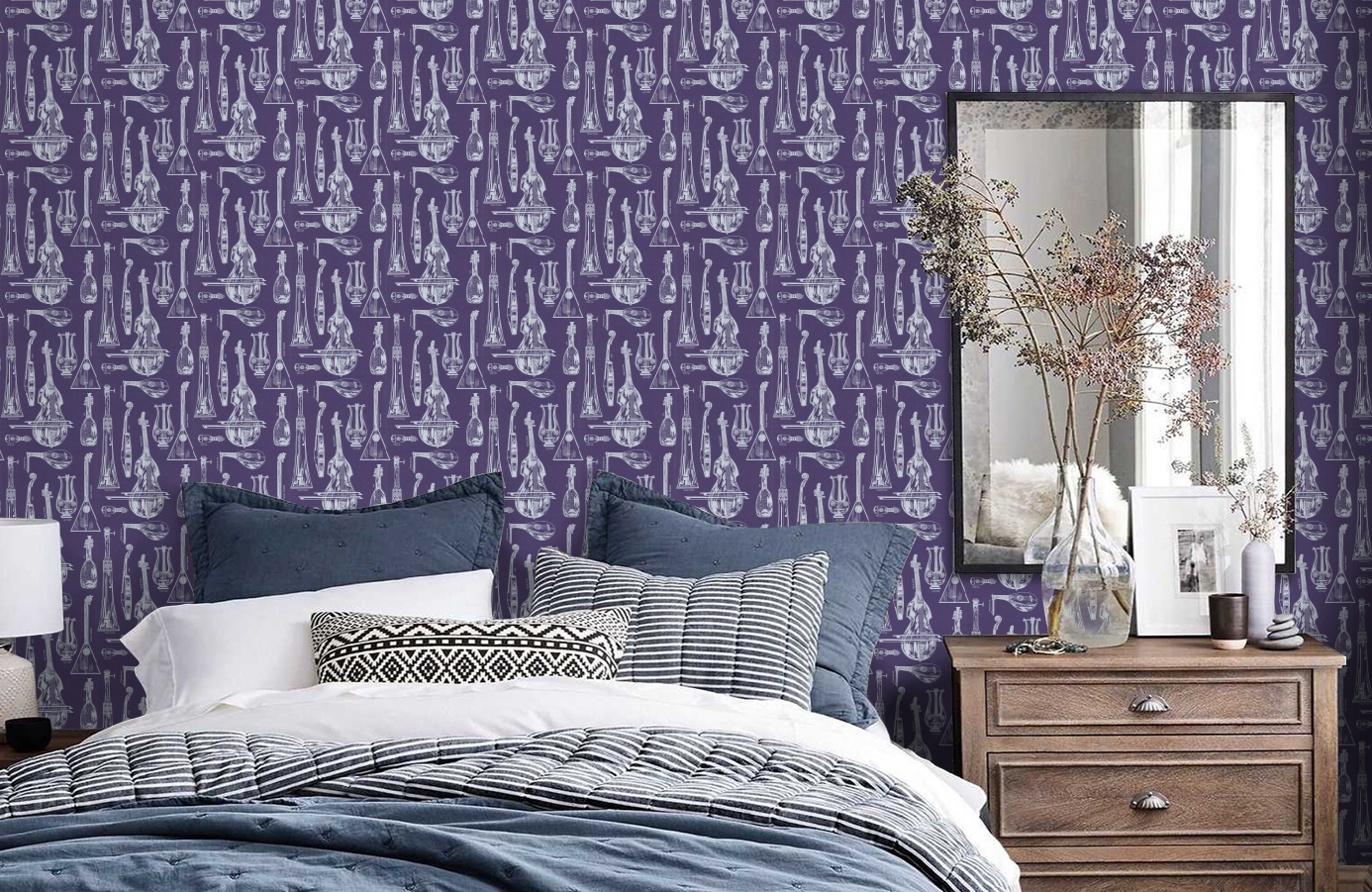 Обои 69/4116 фото в интерьере спальни