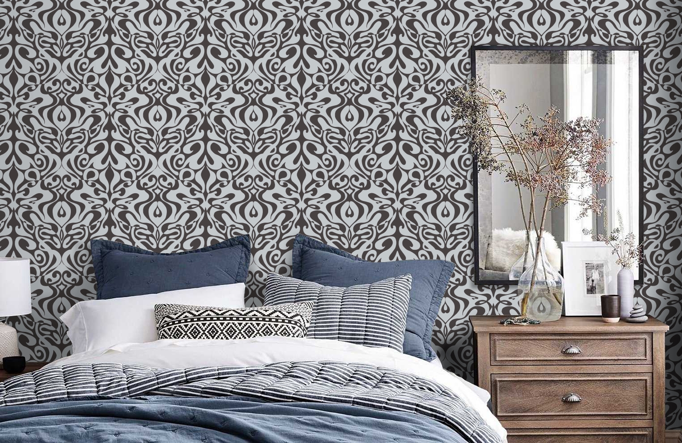 Обои 69/7127 фото в интерьере спальни