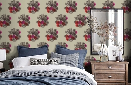 Обои 77/3011 фото в интерьере спальни превью