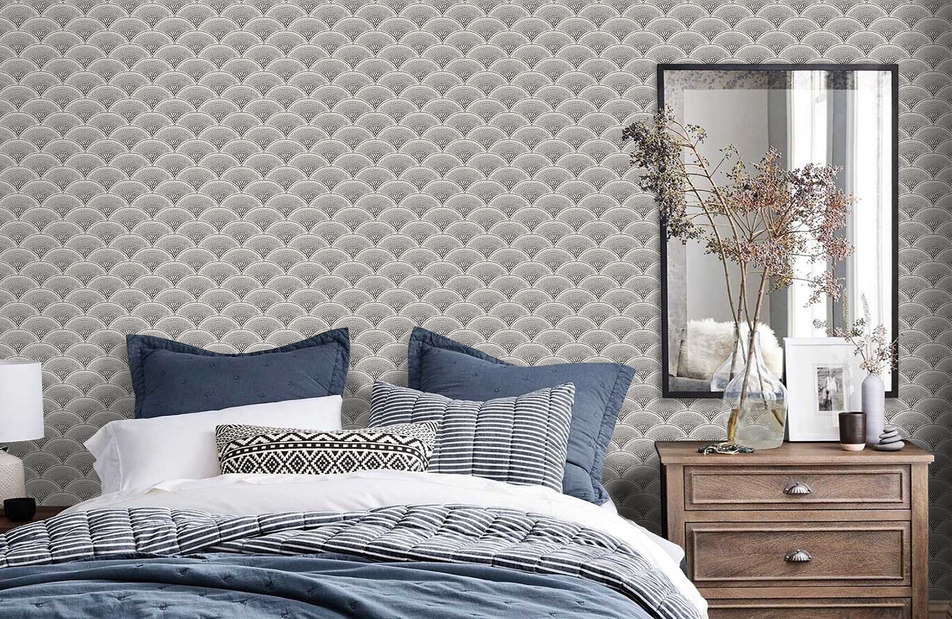 Обои 89-4014 фото в интерьере спальни