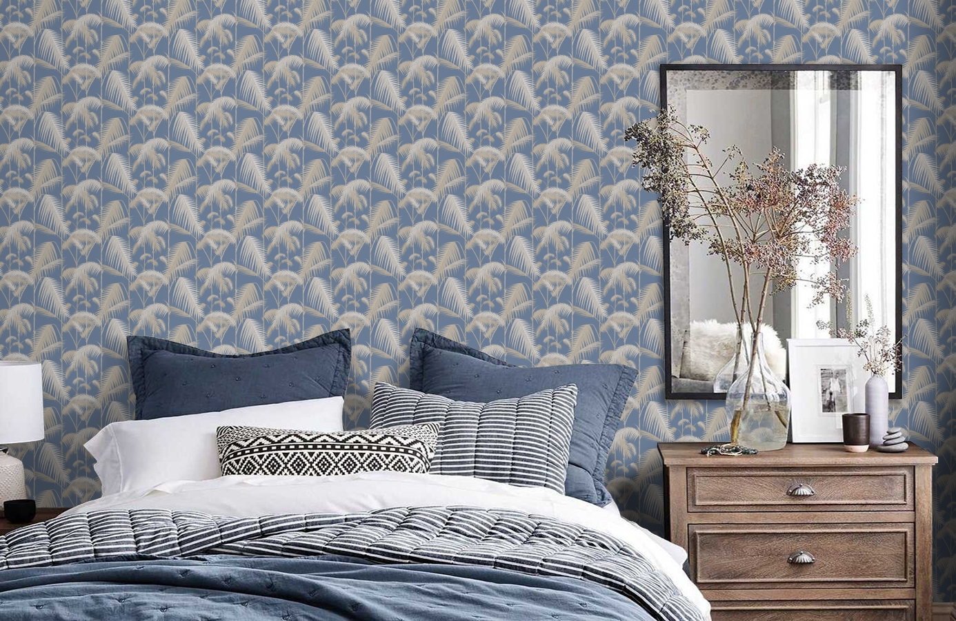 Обои 95-1006 фото в интерьере спальни