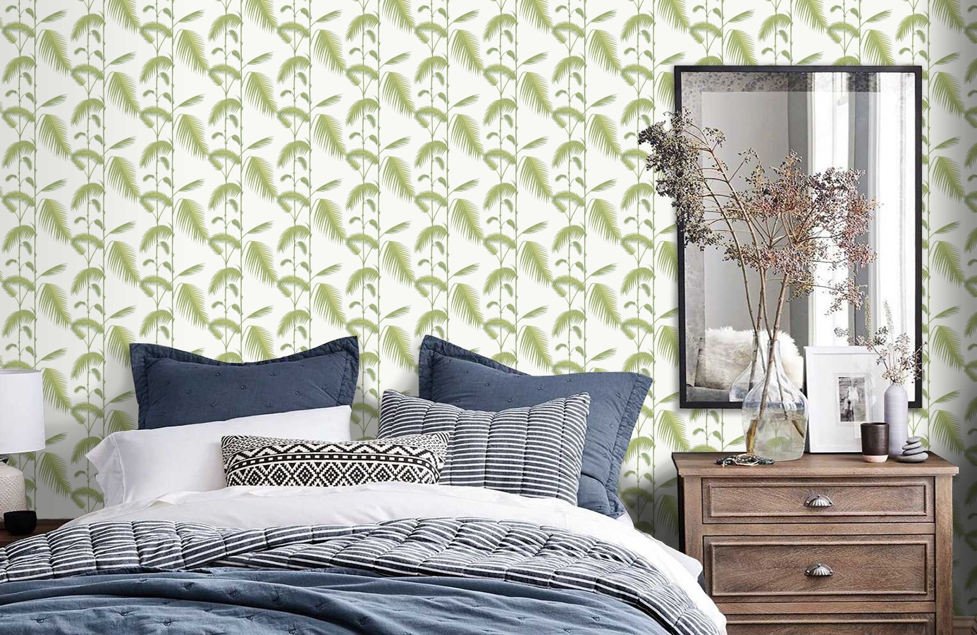 Обои 95-1009 фото в интерьере спальни