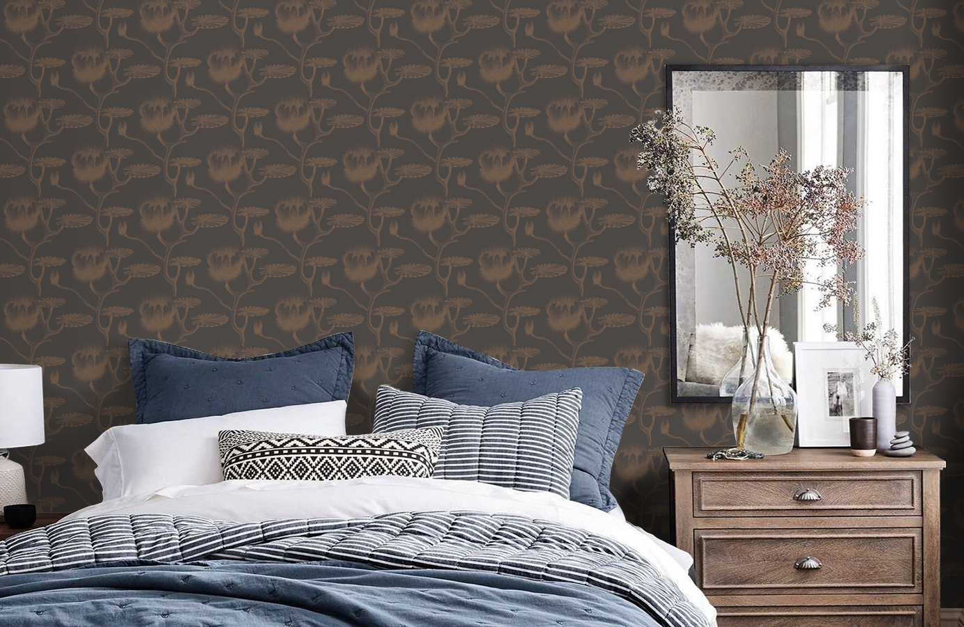 Обои 95/4021 фото в интерьере спальни
