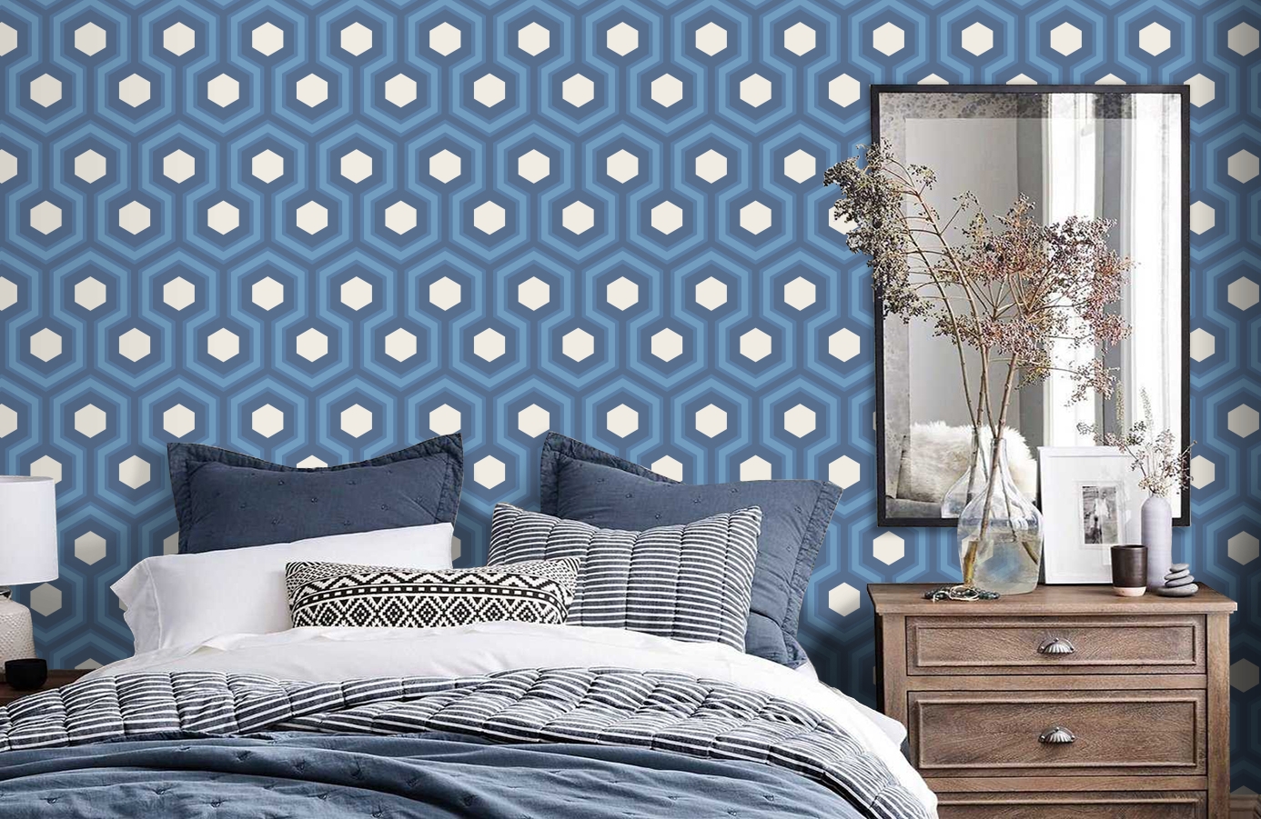 Обои 95-6035 фото в интерьере спальни