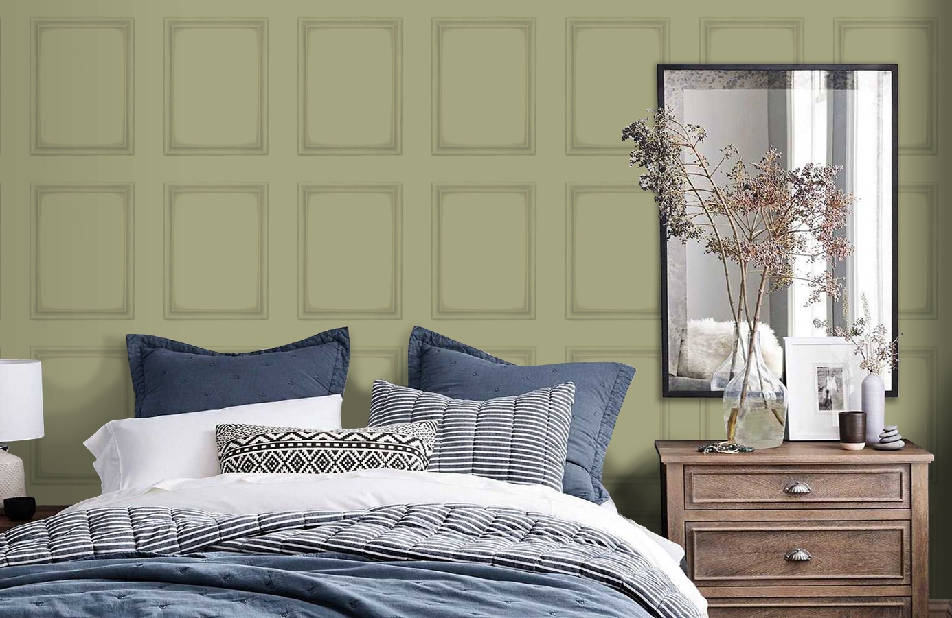 Обои 98/7029 фото в интерьере спальни