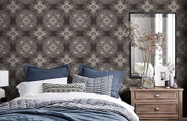 Обои Antique Lace Wallpaper La фото в интерьере спальни превью