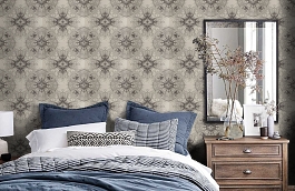 Обои Antique Lace Wallpaper Va фото в интерьере спальни превью