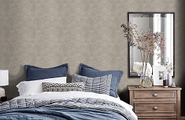 Обои Blossom Wallpaper Linen 8 фото в интерьере спальни превью