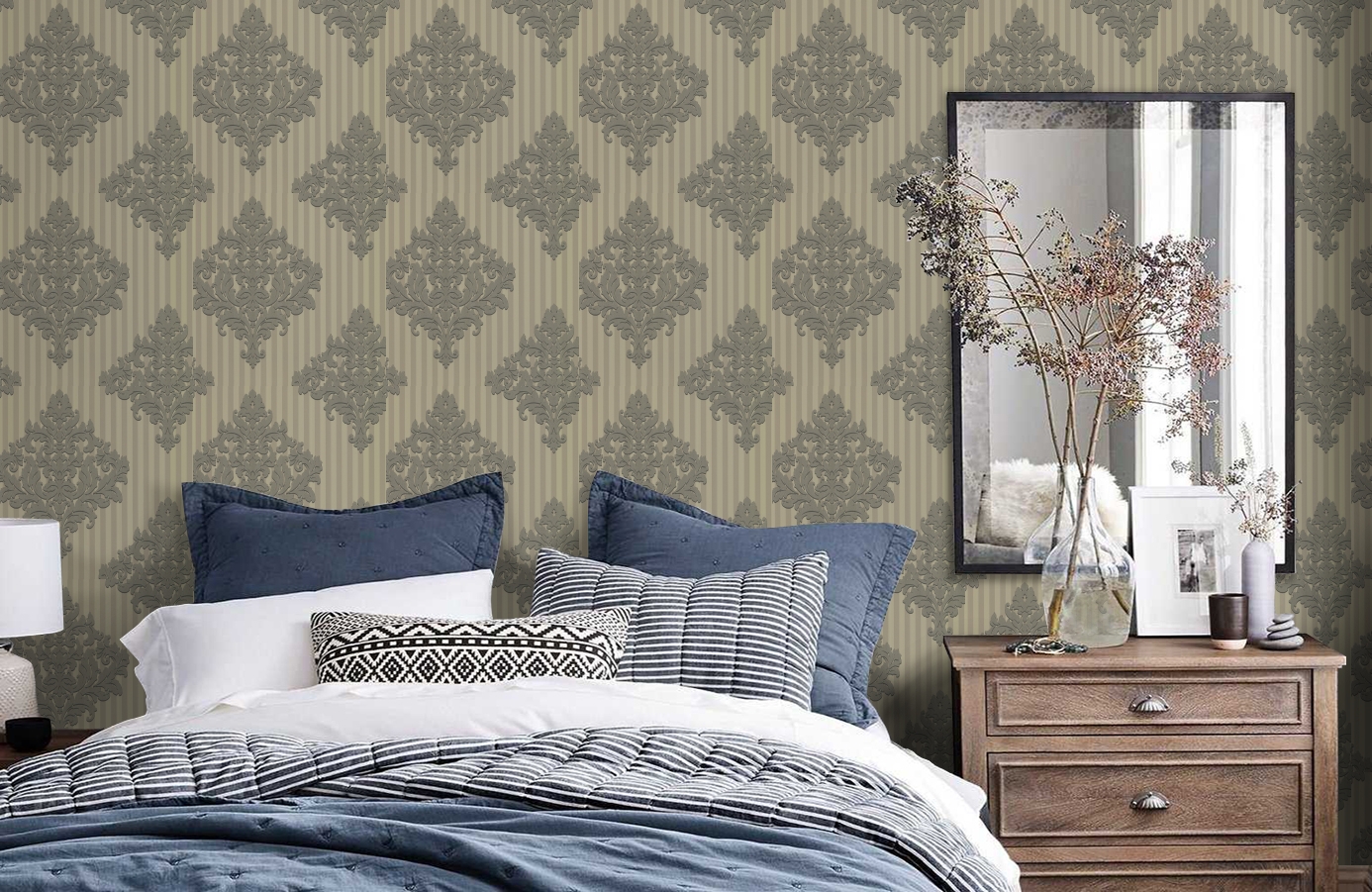 Обои CCE130091 фото в интерьере спальни