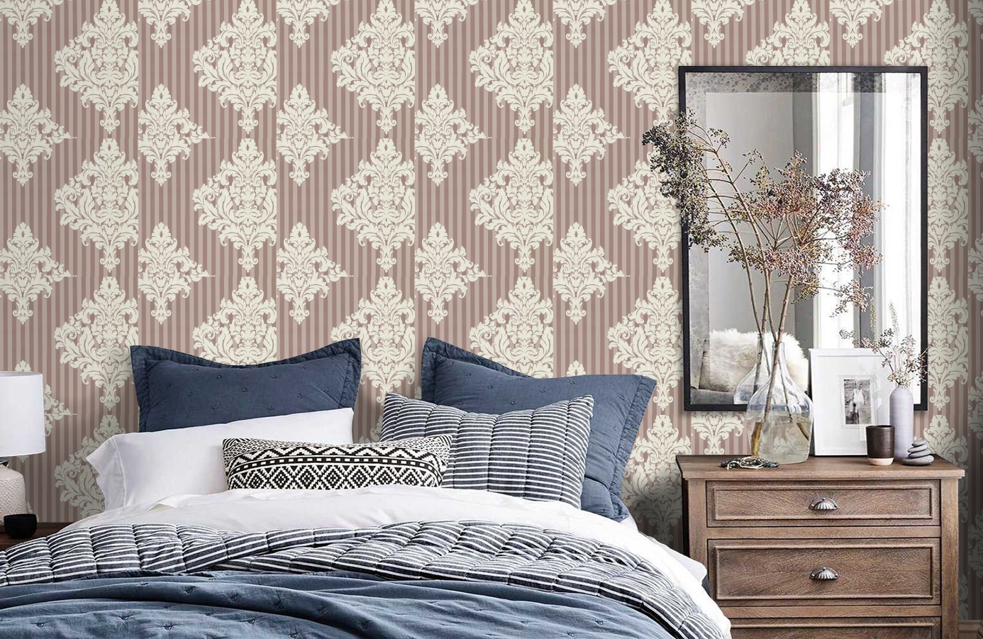 Обои CCE130094 фото в интерьере спальни