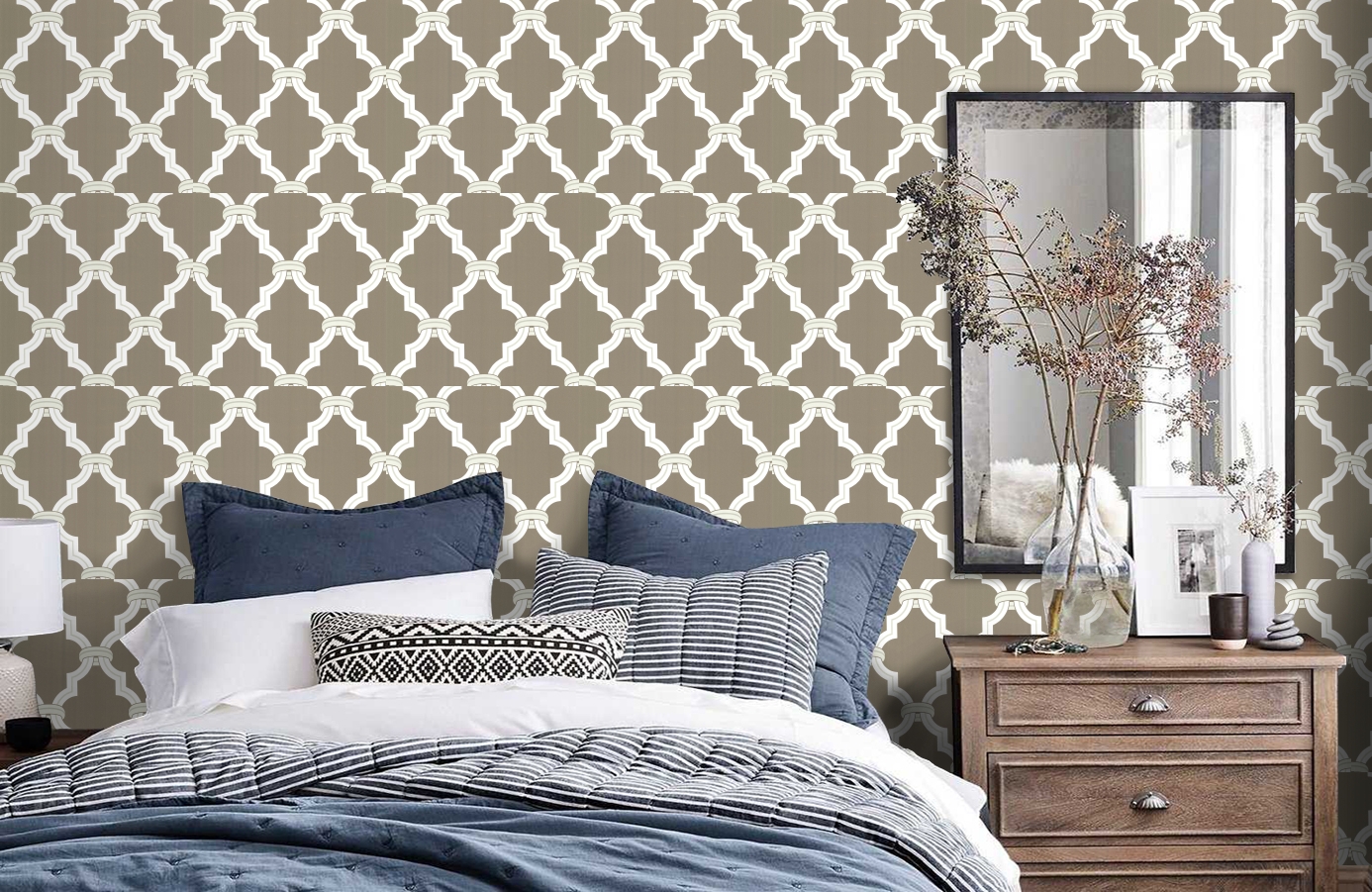 Обои CCE130135 фото в интерьере спальни