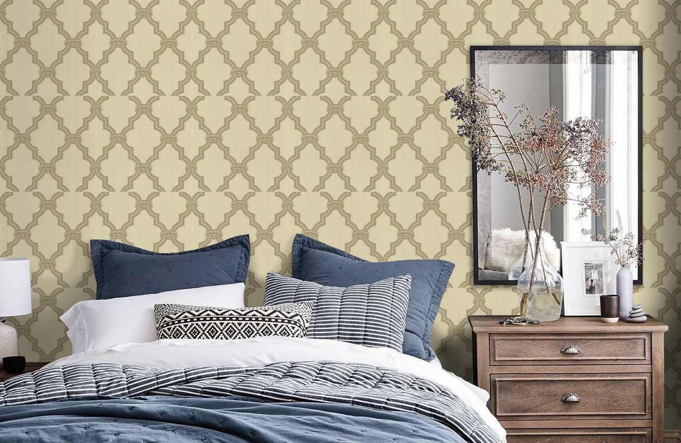 Обои CCE130136 фото в интерьере спальни