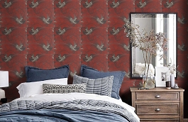 Обои Garnet 116 фото в интерьере спальни превью